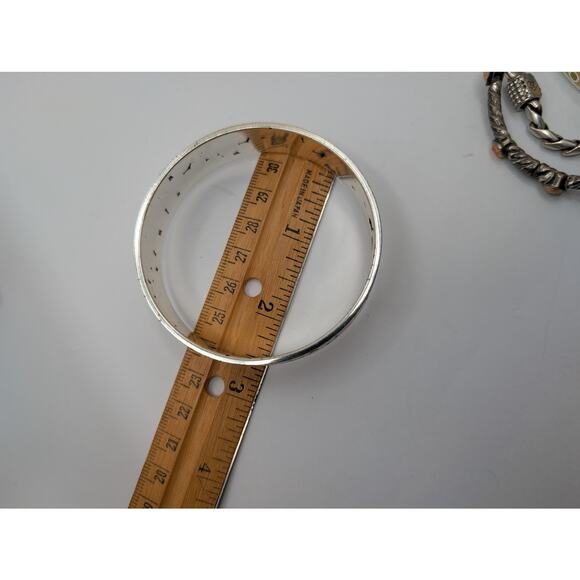 Brighton Multi-Color Enamel Flower Bangle Bracelet Silver Tone Floral Boho - Picture 7 of 8